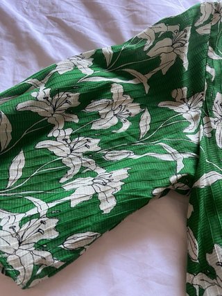 Vestido Mango verde estampado flores