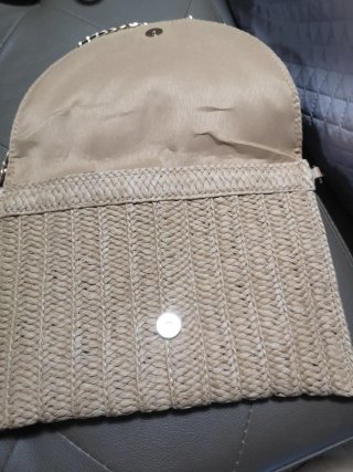 Pochette in rafia beige