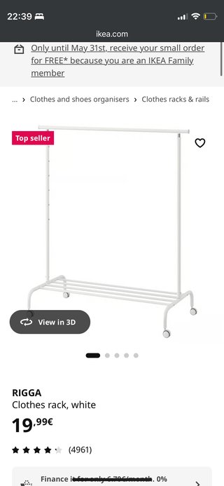 Perchero IKEA Blanco Metálico