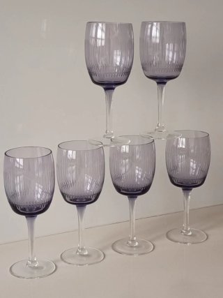 Juego 4 copas vintage cristal tallado