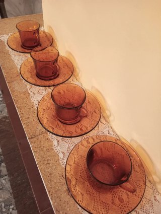 Juego 4 Tazas Vereco Marrón