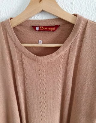 Camiseta punto fino camel talla XL 42 mujer