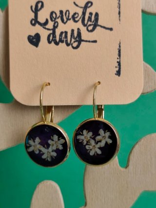 Lote pendientes resina UV y flores silvestres