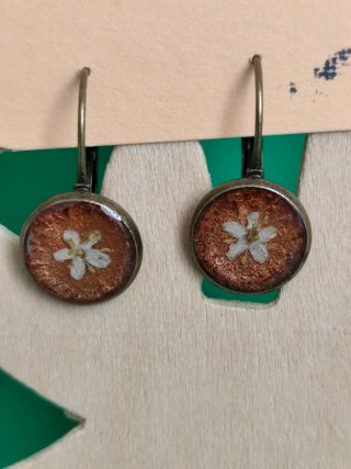 Lote pendientes resina UV y flores silvestres