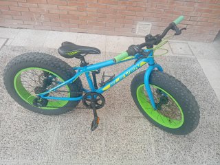 Bicicleta Fat Bike Azul y Verde