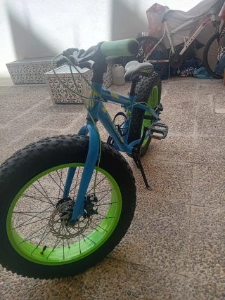 Bicicleta Fat Bike Azul y Verde