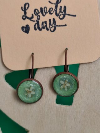Lote pendientes flores naturales
