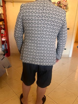 Giacca Meki Uomo Fantasia Cerchi Nero Bianco