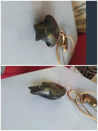 Pastillero antiguo forma pez y,colgante