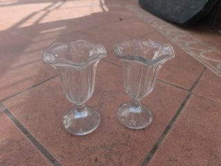 6 copas de helado de cristal