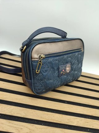 Bolso bandolera Anekke beige y azul