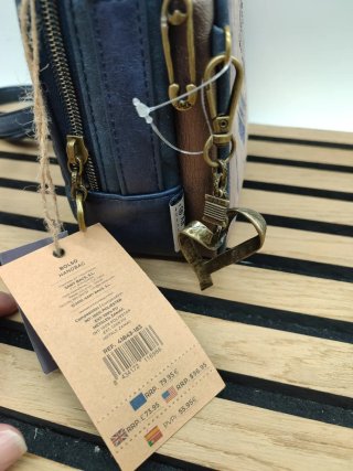 Bolso bandolera Anekke beige y azul