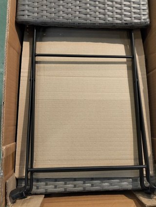 vidaXL Sillas cafetería Plegables 2 uds Acero y ratán sintético Gris