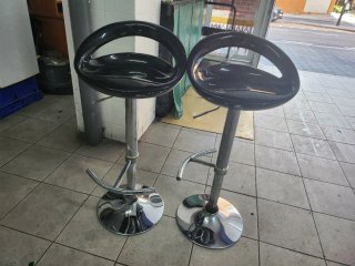Juego de 2 Sillas de Barra Negras
