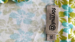 Vestido floral verde y turquesa talla M