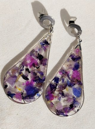 Pendientes flores azules
