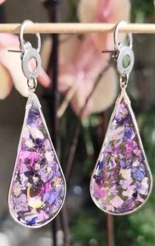 Pendientes flores azules