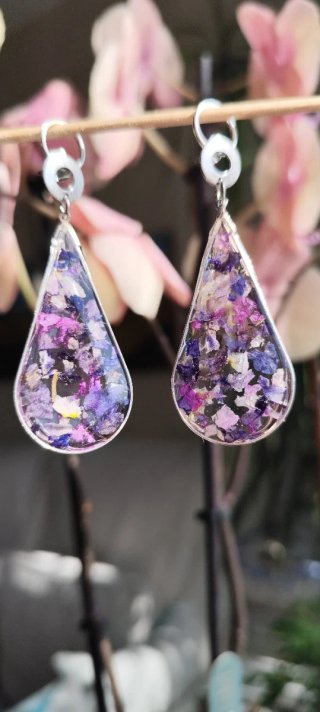 Pendientes flores azules