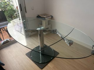 Mesa comedor cristal extensible