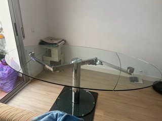 Mesa comedor cristal extensible