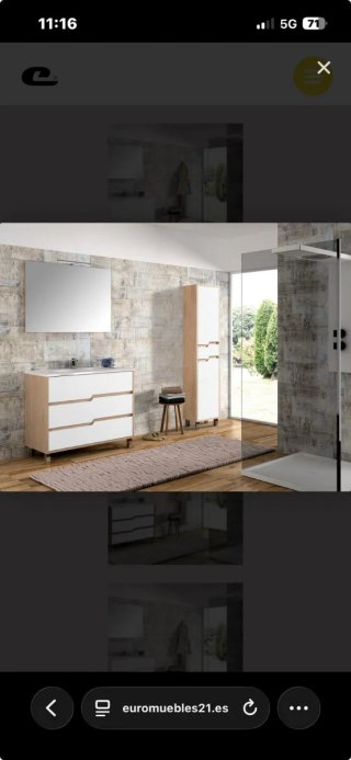 Muebles de baño madera encimera cerámica y cristal