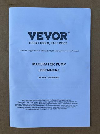 Bomba Trituradora VEVOR 500W Aguas Residuales