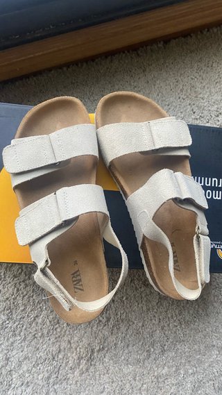 Sandalias Zara Beige/Gris