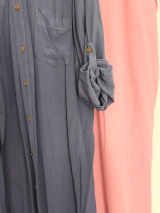 Vestido Camiseiro maxi Azul