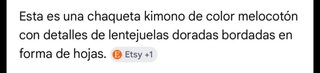 Kimono melocotón con lentejuelas Talla S