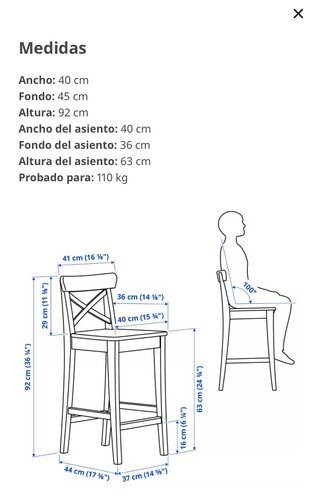 Taburete alto blanco Ikea