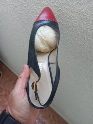 Chanel Zapatos Tacón Negro Rojo