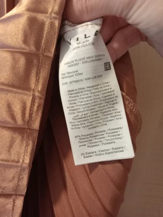 Falda Plisada Larga Satinada Rosa Talla 40