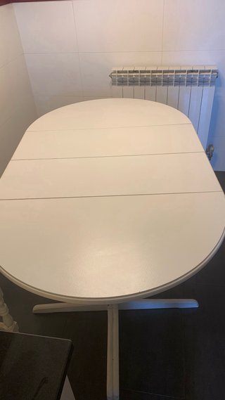 Mesa de cocina extensible blanca
