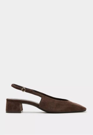 Zapato destalonado serraje marrón