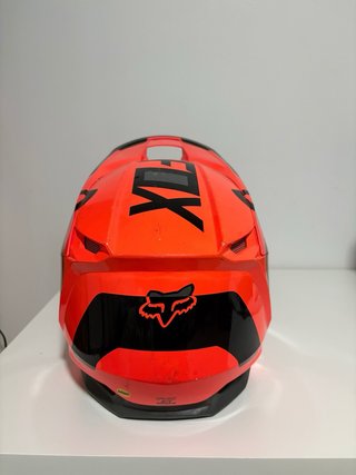 Casco Fox Motocross Naranja y Negro
