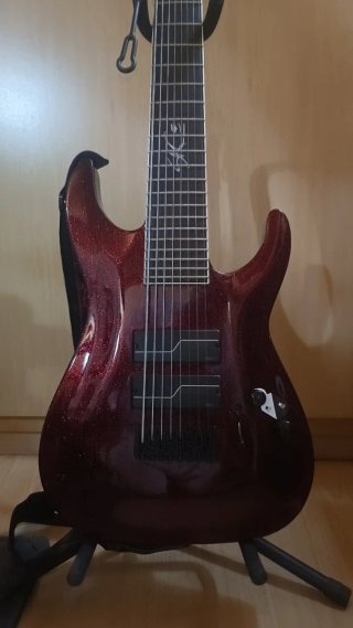 Guitarra LTD SC-608 Baritone 8 cuerdas red sparkle