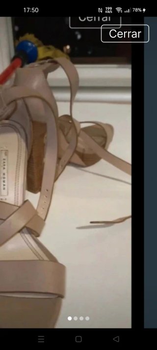 Sandalias Zara Beige Tacón