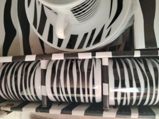 Juego de café porcelana cebra