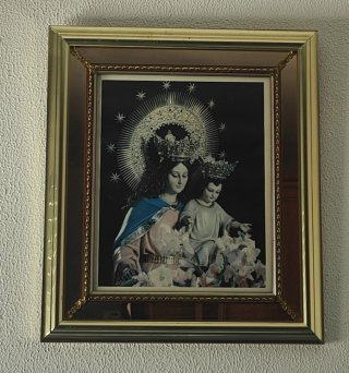 Cuadro antiguo Virgen con Niño