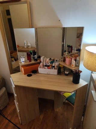 Tocador Moderno Madera y Cristal