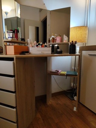 Tocador Moderno Madera y Cristal