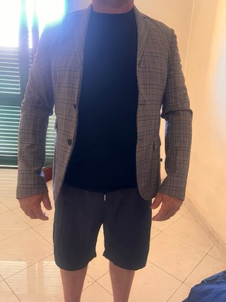 Giacca uomo a quadri grigio