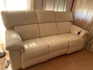 Sofá chaise longue beige piel 3 meses uso