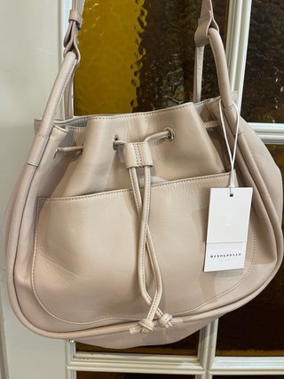 Bolso Piel Rino Pelle Beige Nuevo