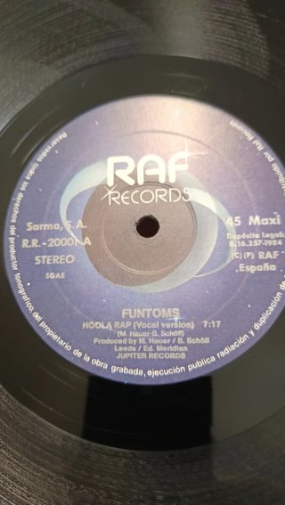 Funtoms Hoola Rap 12 Maxi Single 1984 RAF Records