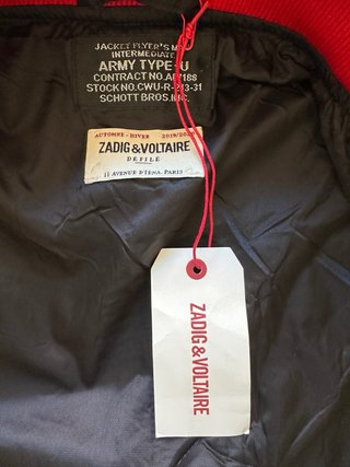 Chaqueta Bomber Zadig & Voltaire Negra Roja Talla
