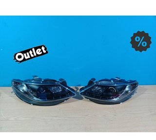 BY FAROS PARA SEAT IBIZA 6J 08-12 LUZ DIURNA LED FONDO NEGRO
