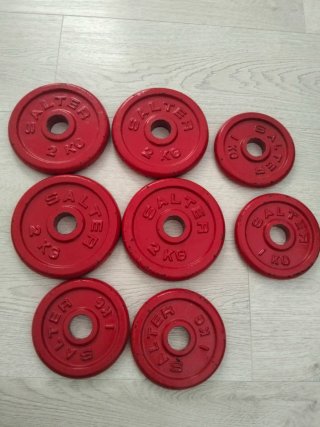 4 Discos Mancuernas, 4 discos de 3kg, 2kg y 1 kg