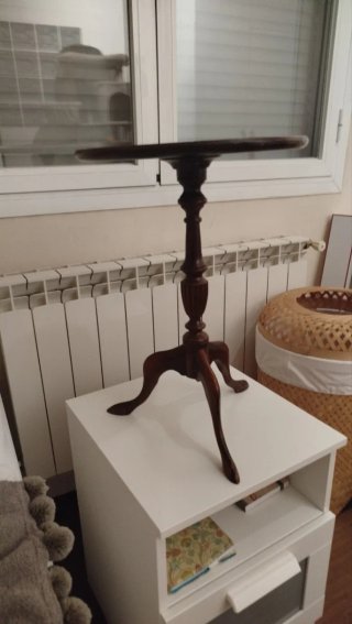 Mesita auxiliar redonda madera