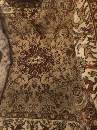 Alfombra persa lana beige y marrón